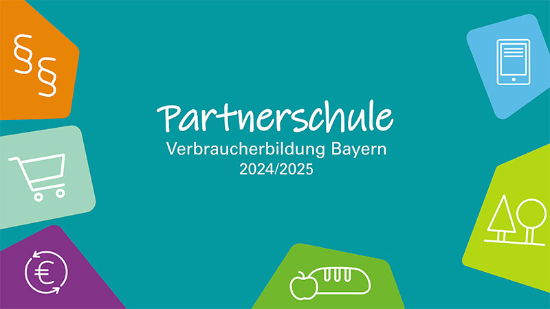 Vorschaubild mit Partnerschule Verbraucherbildung Bayern 2024/2025; Link zum Film auf YouTube